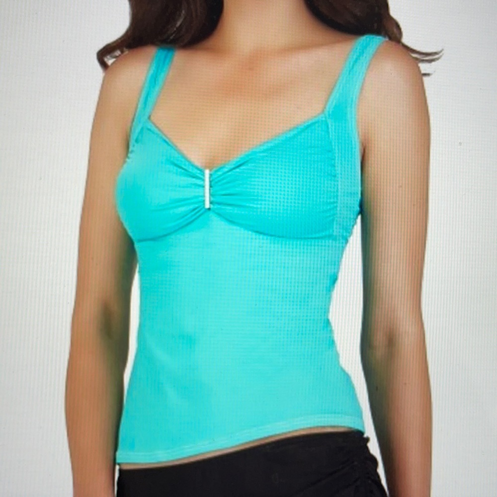 Captiva Seafoam Blue Tankini Top Size L